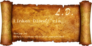 Linkes Dionízia névjegykártya